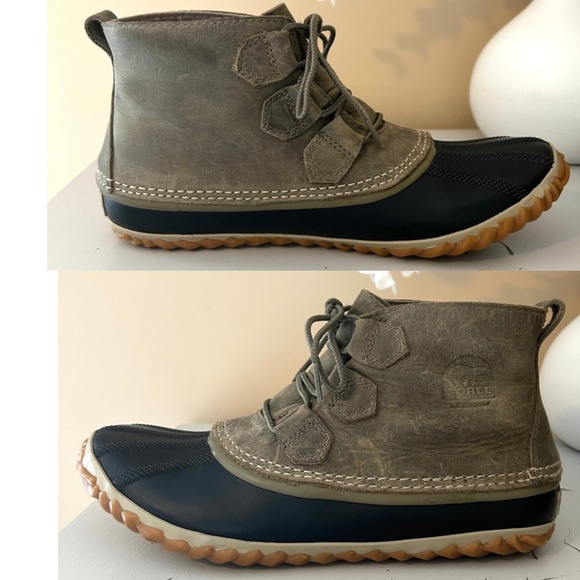 Sorel OutN’About Classic Waterproof Leather Duck Boots Elk Green Women’s Size 10 - Picture 8 of 16